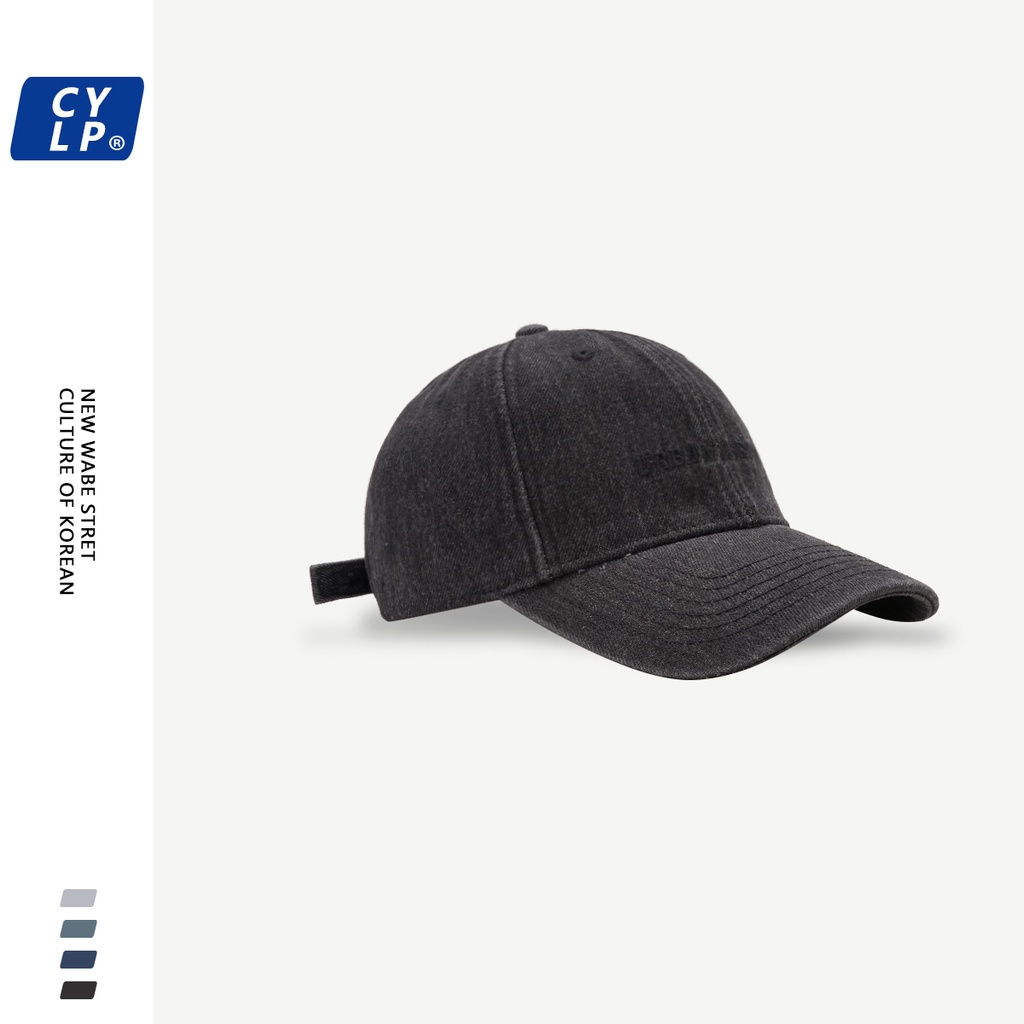 Mũ Lưỡi Trai Denim Thêu Chữ Đơn Giản Phong Cách Âu Mỹ