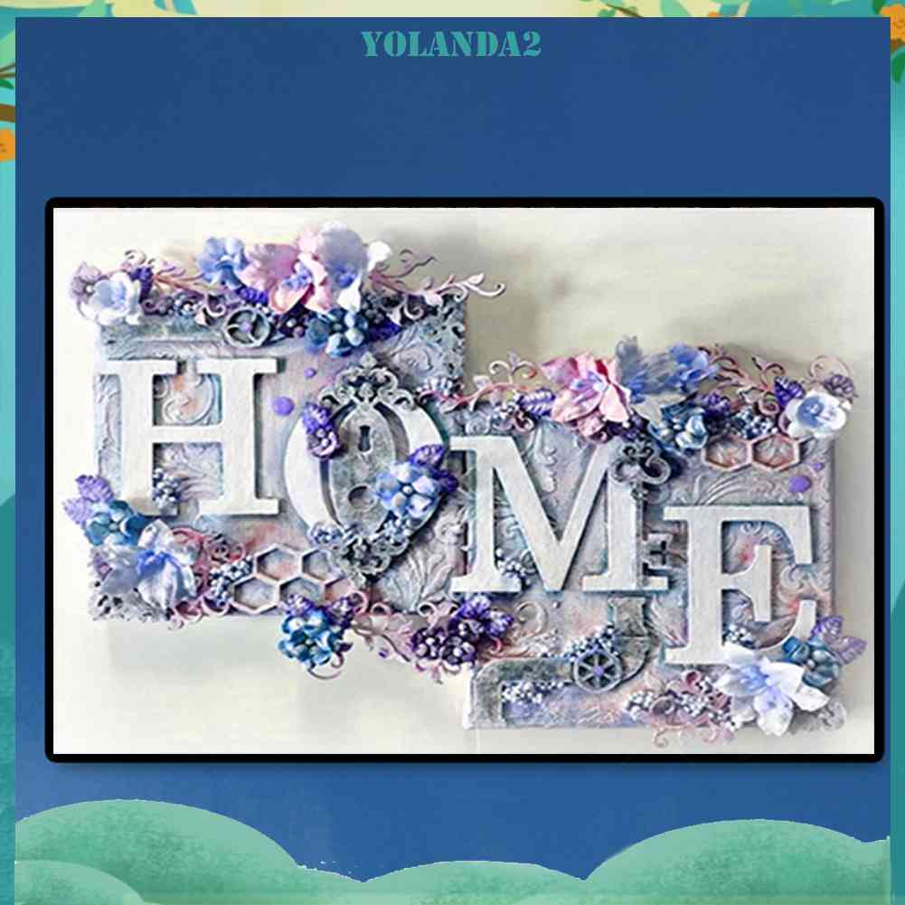 Tranh Đính Đá Kim Cương Toàn Bộ 5D DIY Hình Chữ Cái Trang Trí Nhà Cửa