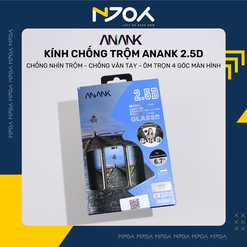 Kính Cường Lực Cao Cấp Chống Trộm 28 Độ Full Viền Chống Trầy Cho Điện Thoại IP 11 12 13 14 15 Pro Max Chính Hãng Anank