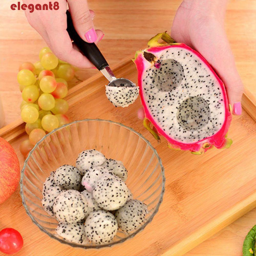 Muỗng Múc Kem / Trái Cây Hai Đầu Bằng Thép Không Gỉ Thiết Kế Thanh Lịch