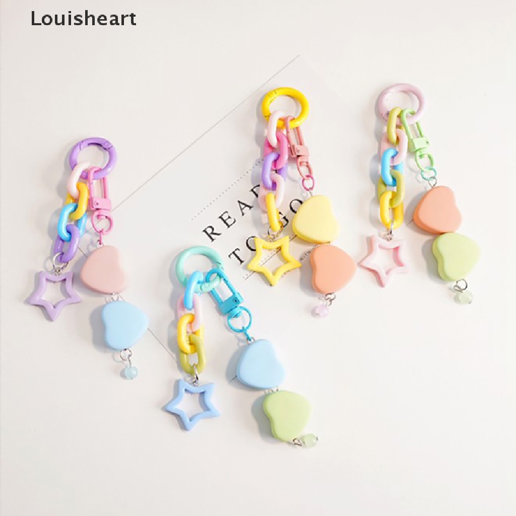 Louisheart Móc Khóa Xe Hơi / Ba Lô / Móc Chìa Khóa Bằng Acrylic Màu Kẹo Hình Ngôi Sao DIY Chất Lượng Cao