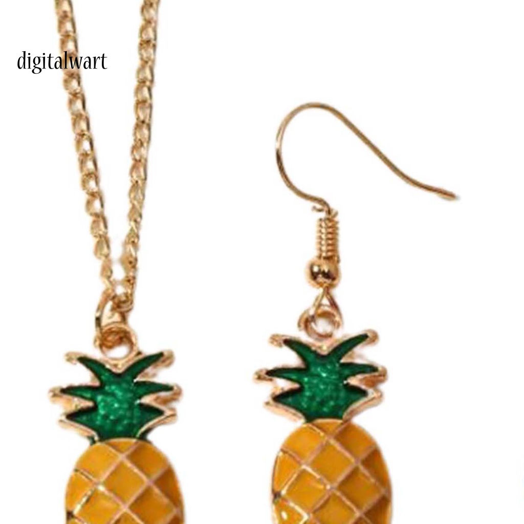 Kỹ Thuật Số| Set 2 Vòng cổ + Bông Tai Hình Quả Dứa Dễ Thương