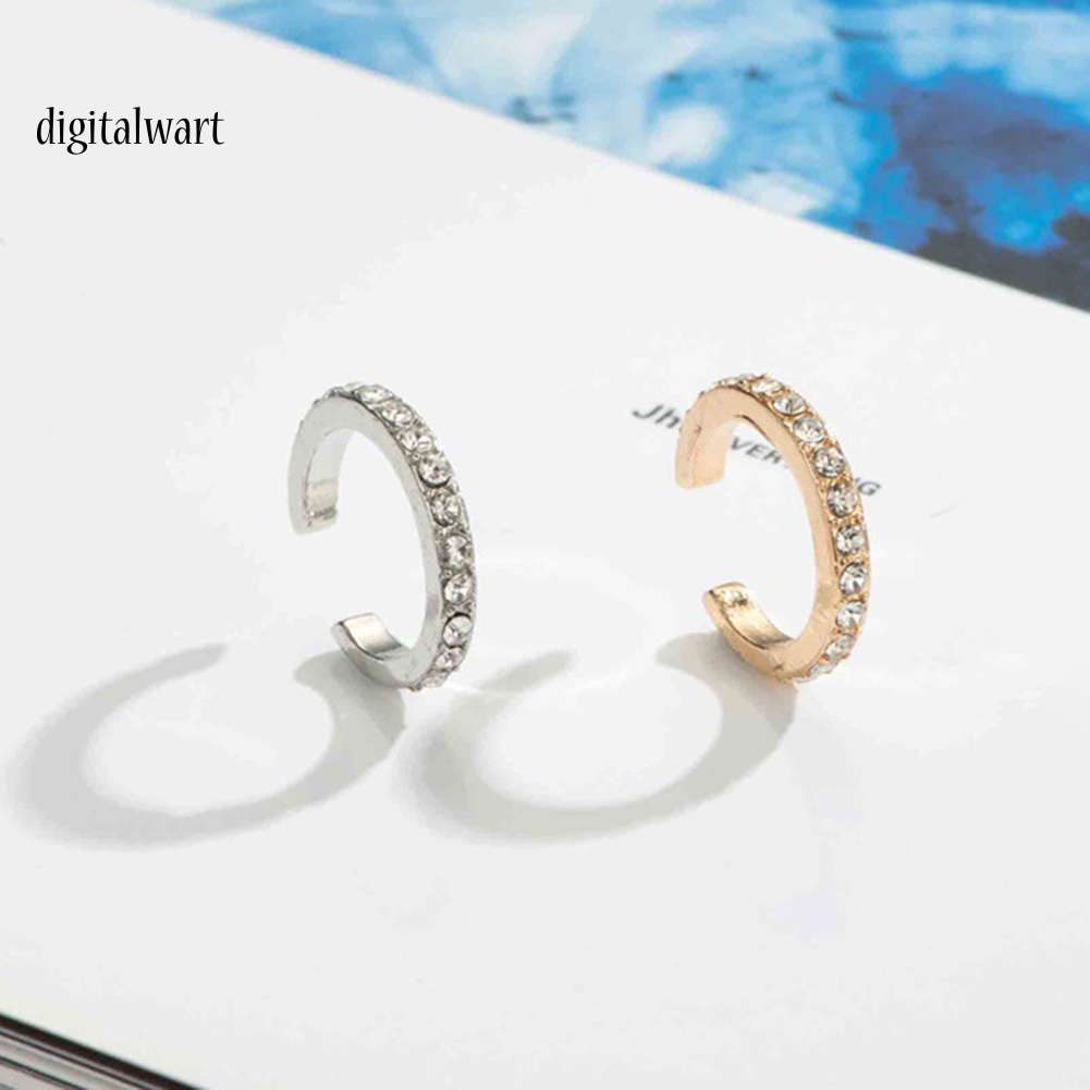 Kỹ Thuật Số| 1 Khuyên Kẹp Vành Tai Chữ U Đính Đá Thời Trang