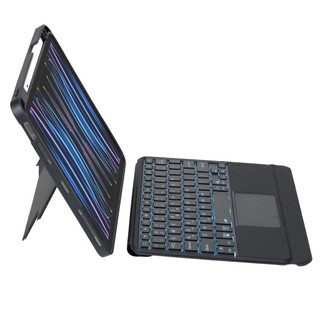 iKey Magnetic Split Detachable Wireless Bluetooth LED Backlit Backlight Touchpad Keyboard Leather Case Compatible For iPad Pro 11 12.9 Mini 6 Air 4 Air 5 10th gen 10.9 9th 8th 7th gen 10.2 Air 3 10.5 inch With Pencil Slot Holder Vertical Protection Cover