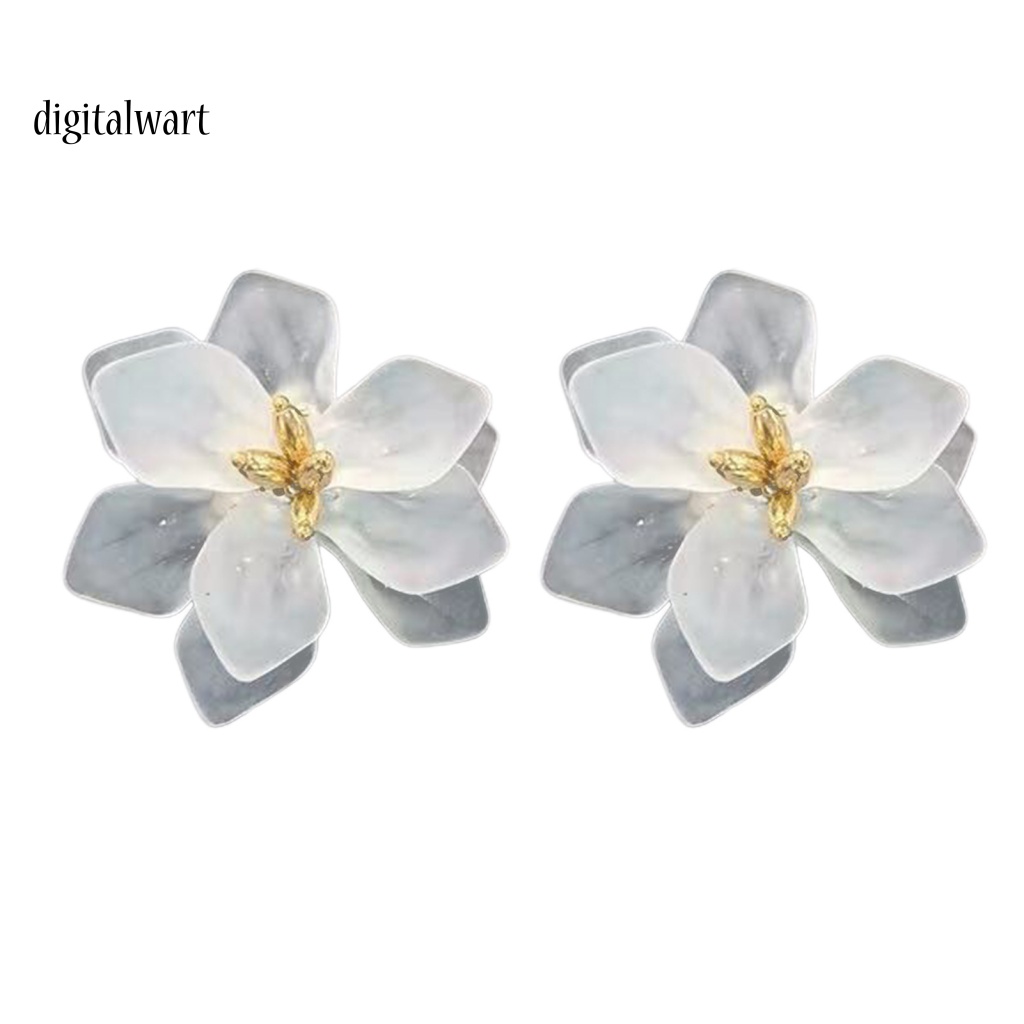 Kỹ Thuật Số| 1 Đôi Bông Tai Kẹp Hình Hoa Bằng Acrylic Phong Cách Vintage Thanh Lịch