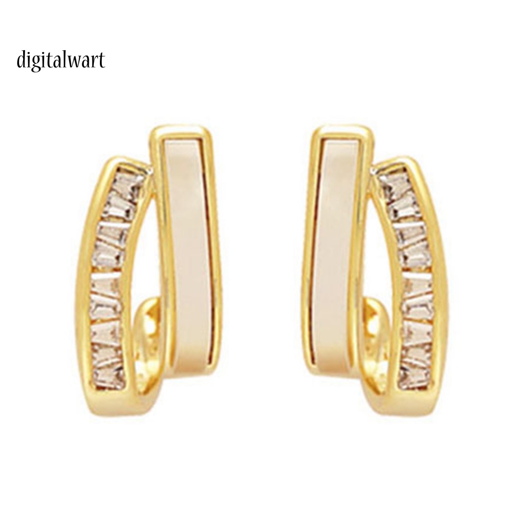 Kỹ Thuật Số| 1 Đôi Bông Tai Cong Bằng Hợp Kim Không Gỉ Nhiều Màu Sắc Dành Cho Nữ