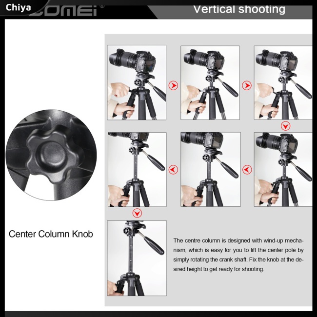 Giá Đỡ Ba Chân Bằng Nhôm Chuyên Nghiệp Zomei Q111 Cho Máy Ảnh Kỹ Thuật Số Dslr