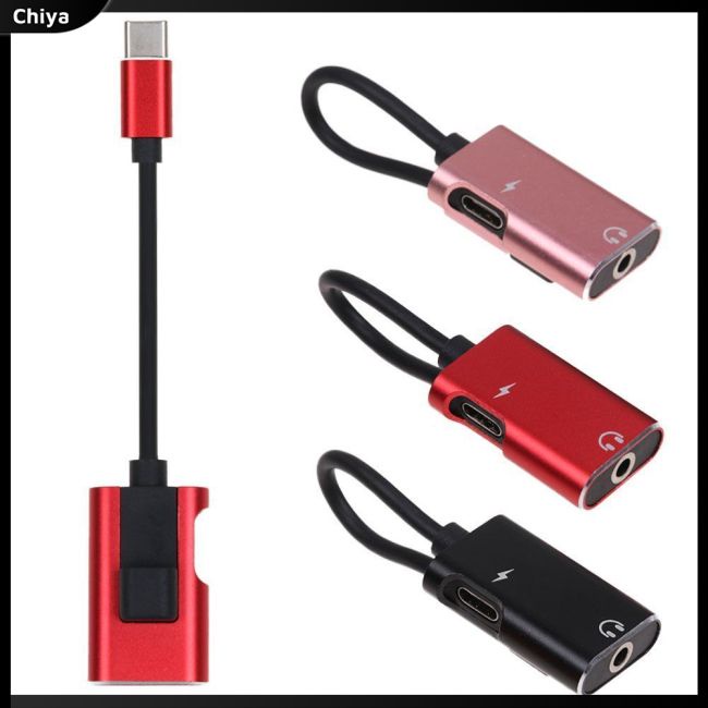 Giắc Chuyển Đổi 2 Trong 1 Usb Type C Sang Cổng Âm Thanh Aux 3.5mm Di Động Tiện Dụng