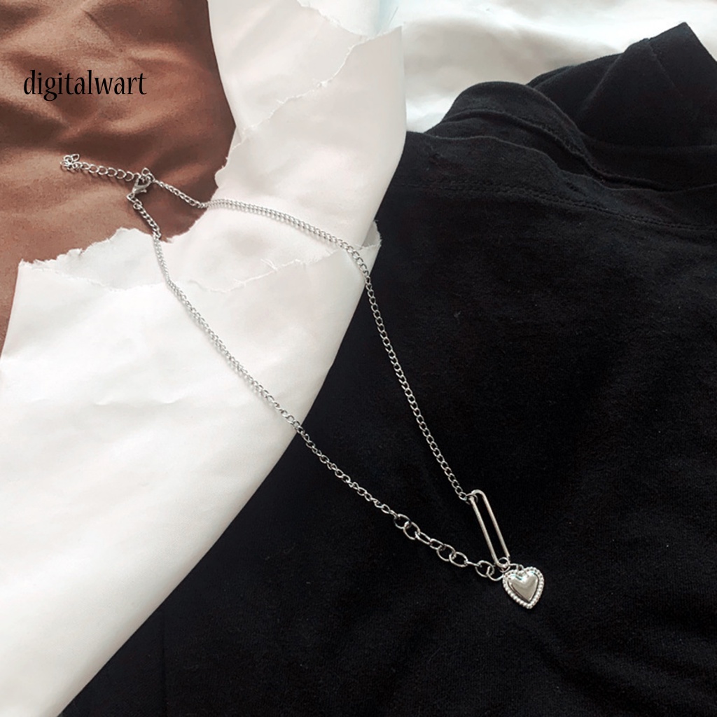 Kỹ Thuật Số| Vòng Cổ Choker Dây Xích Dày Mặt Hình Trái Tim Không Phai Màu Chống Rỉ Sét Phong Cách Hip Hop Punk Cho Cuộc Sống Hàng Ngày