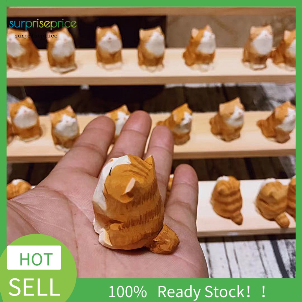 Mô Hình Mèo SPA Mini Bằng Gỗ Thủ Công Dùng Trang Trí Nhà Cửa