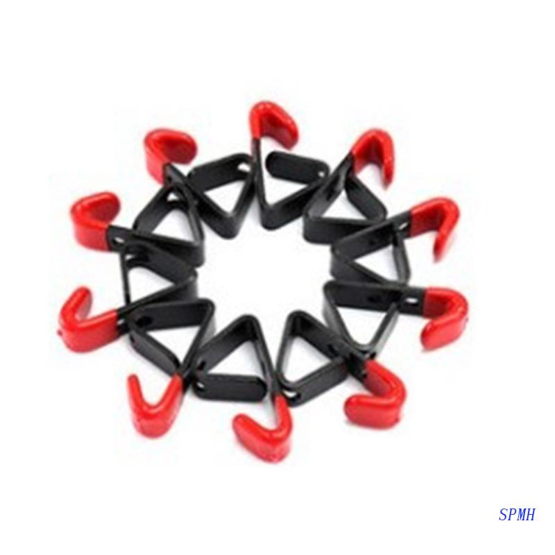 Set 10 Móc Treo Bánh Xe Màu Đỏ / Đen Tiện Dụng Cho Garage / Sân Vườn