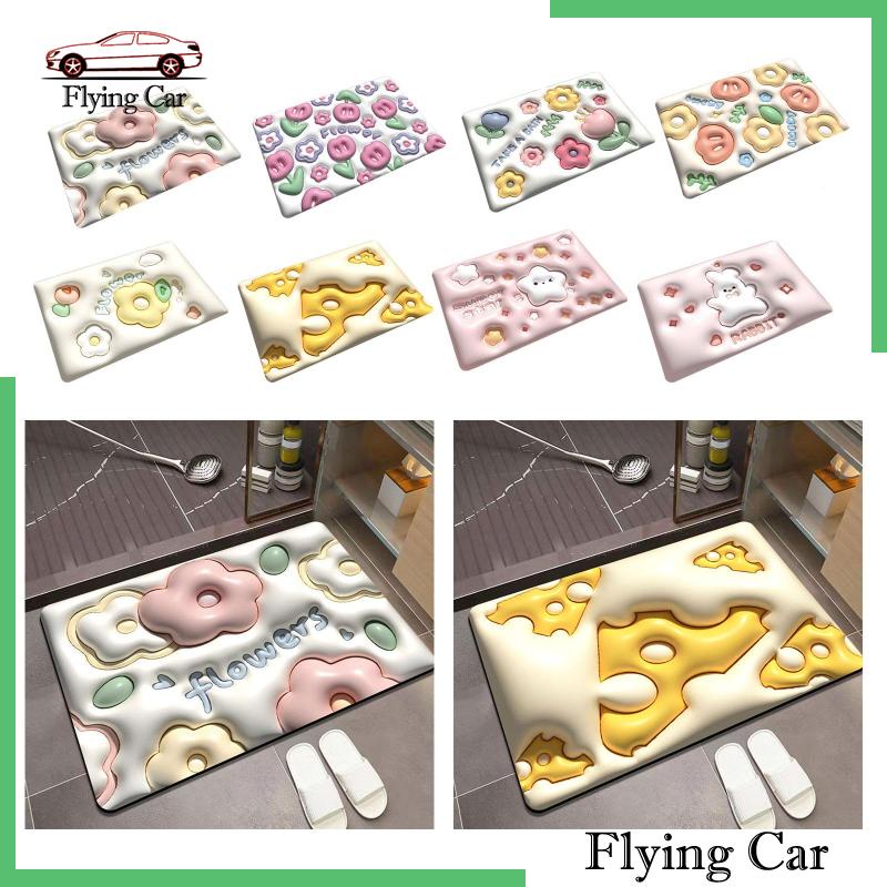[Lzdjfmy2] Thảm Chùi Chân In Họa Tiết Hoa 3D Chống Trượt Cho Phòng Ngủ / Nhà Bếp