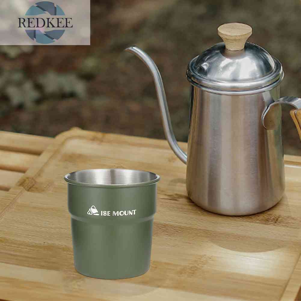 Cốc Uống Bia / Rượu Bằng Thép Không Gỉ Gọn Nhẹ 300ml Tiện Dụng Mang Theo Du Lịch Dã