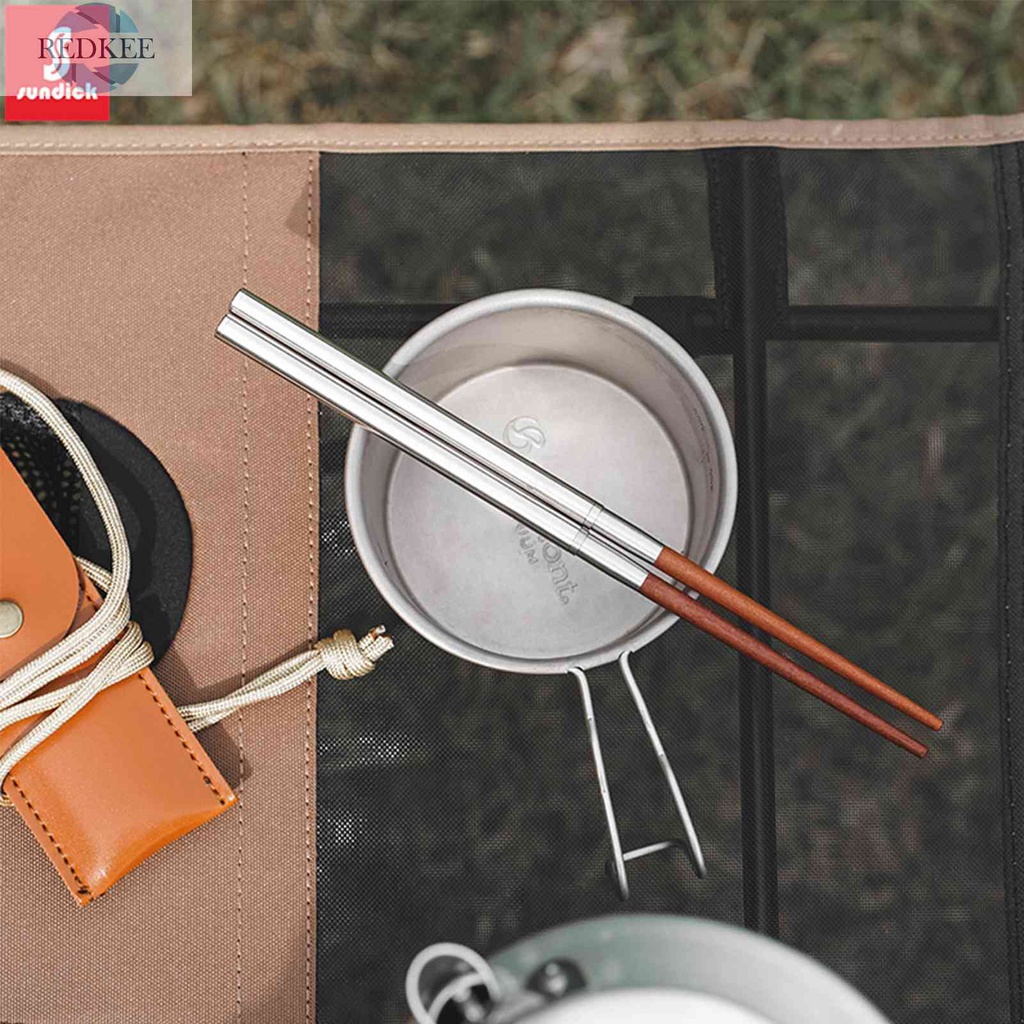 Đũa Gấp Bằng Thép Không Gỉ Với Túi Đựng