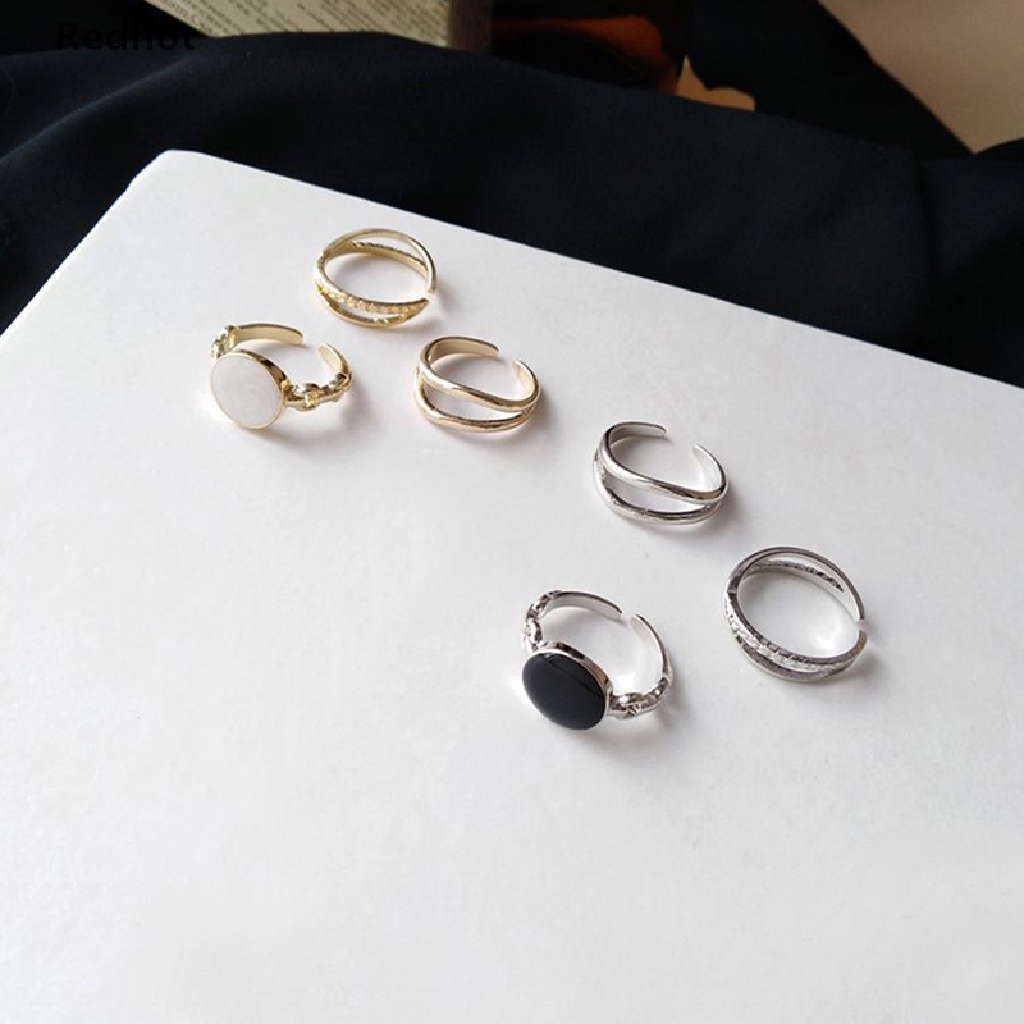 &lt; Redhot &gt; Nhẫn Hở Màu Bạc Bóng Hình Oval Thời Trang Làm Quà Tặng Cho Nữ