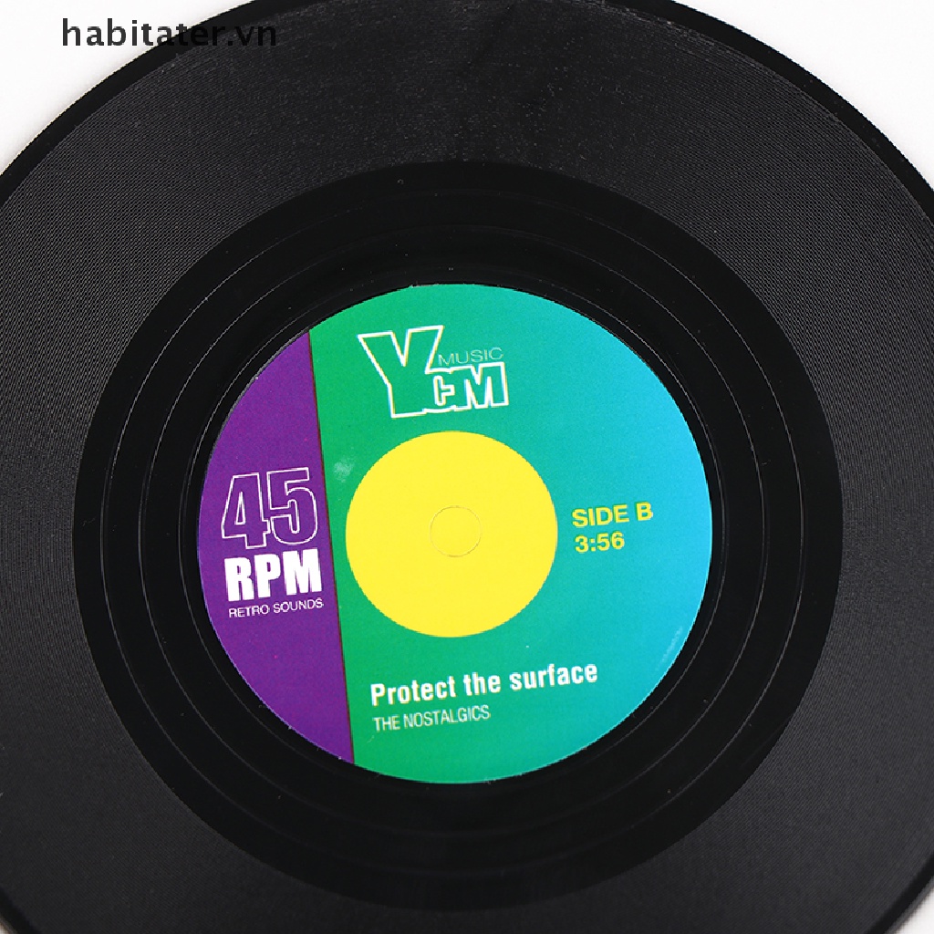 Set 2 / 4 Đế Lót Ly Bằng Nhựa Chống Trượt Phong Cách Retro