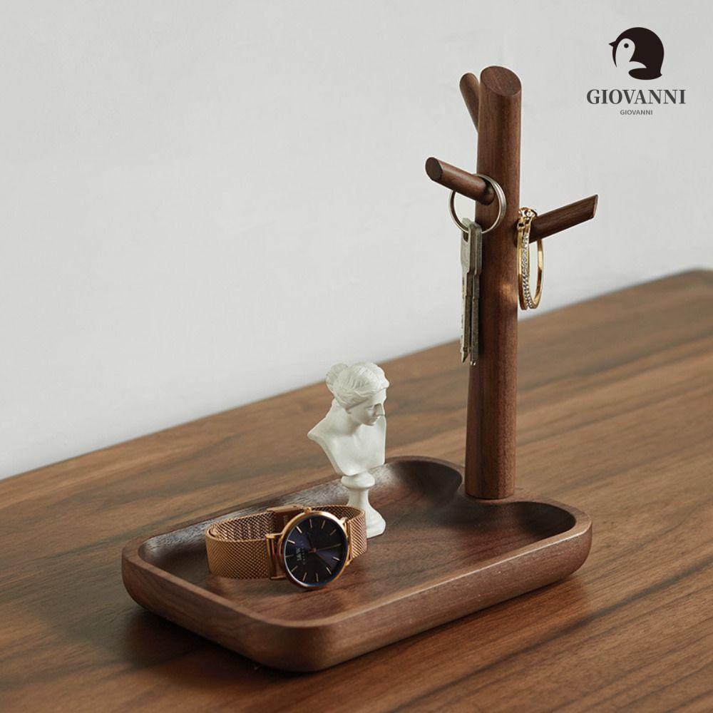 Khay Gỗ Sồi / Óc Chó Tự Nhiên Trưng Bày Trang Sức / Chìa Khóa Đứng