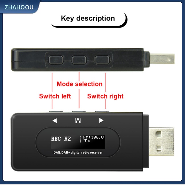 ☃Nhà Cửa☃ Thiết Bị Nhận Tín Hiệu DAB Radio FM Kỹ Thuật Số Không Dây Chuyên Dụng Cho Xe Hơi