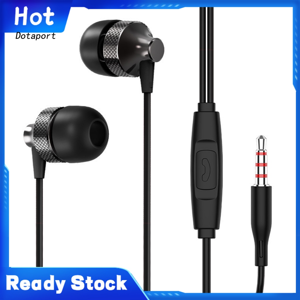 Tai Nghe Nhét Tai Jack 3.5mm Bass Trầm Có Micro Thiết Kế Thời Trang Điện Thoại