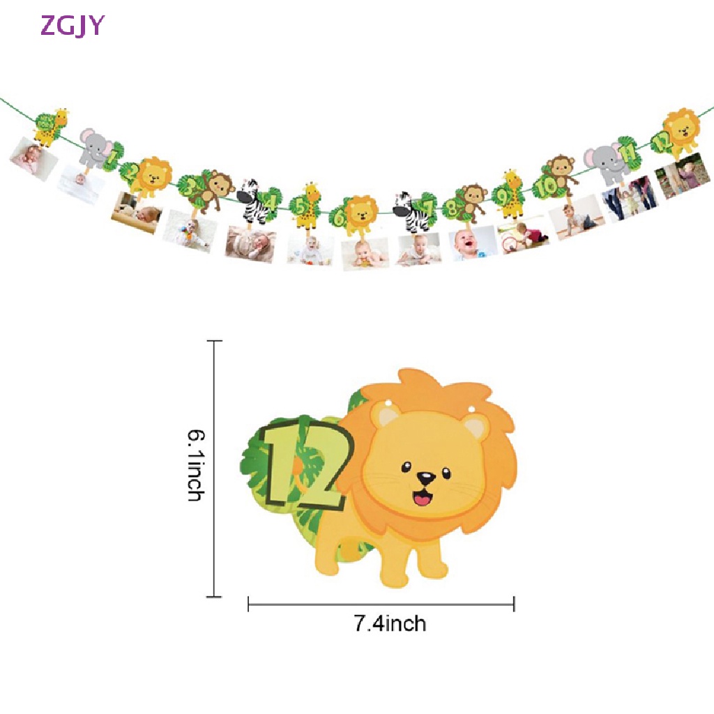 Dây Treo Trang Trí Sinh Nhật 1 Tuổi Hình Động Vật Mới