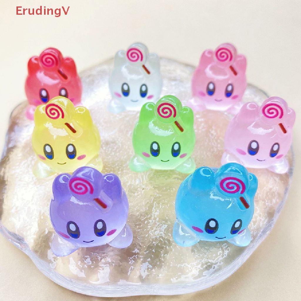 [ErudingV] 1 Mô Hình Đồ Chơi Xe Hơi Kirby Bong Bóng Nhựa Dạ Quang Mini
