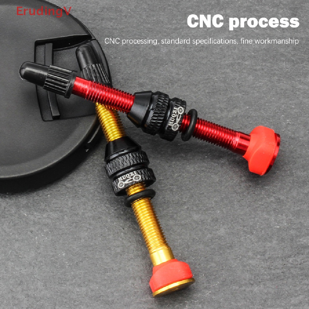 Bộ 2 Van Lốp Xe Đạp Không Ruột 40mm 60mm F / V CNC Bằng Hợp Kim Đồng