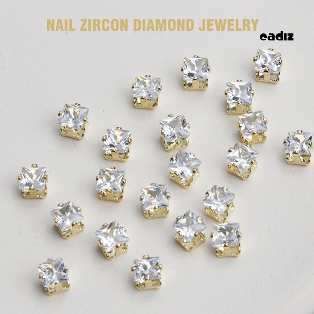 Set 10 Miếng Dán Móng Vuốt Đính Đá Zircon Chống Trầy Chống Rơi Dễ Dán