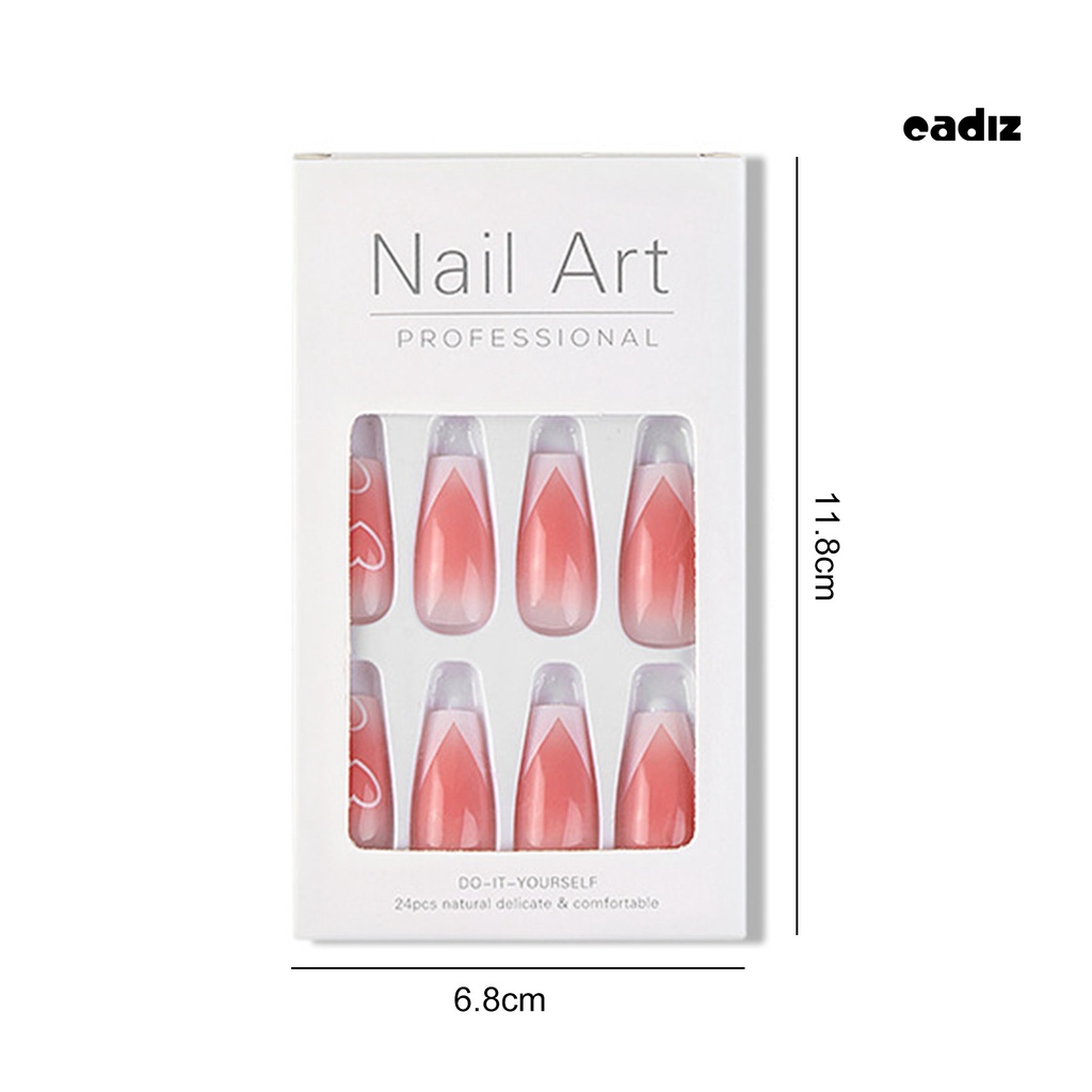 Hộp 24 Móng Tay Giả Hình Chữ T Bằng Nhựa ABS Có Thể Tháo Rời