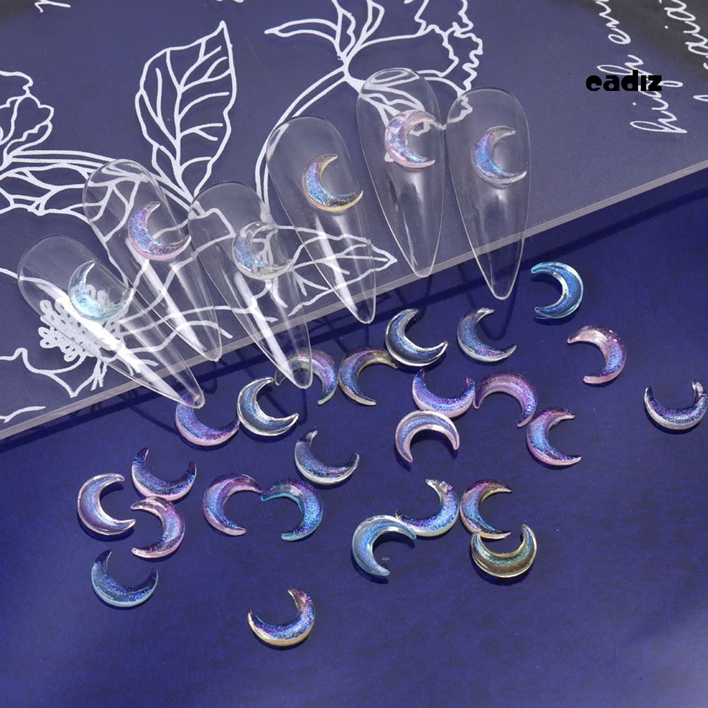 Phụ Kiện Trang Trí Móng Tay Nghệ Thuật Hình Mặt Trăng 3D Bằng Nhựa Resin