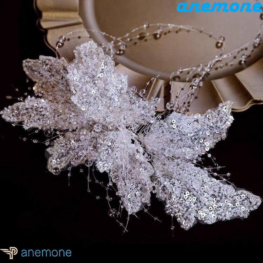 Cài Tóc Đính Kim Sa Tua Rua Thời Trang Cho Cô Dâu