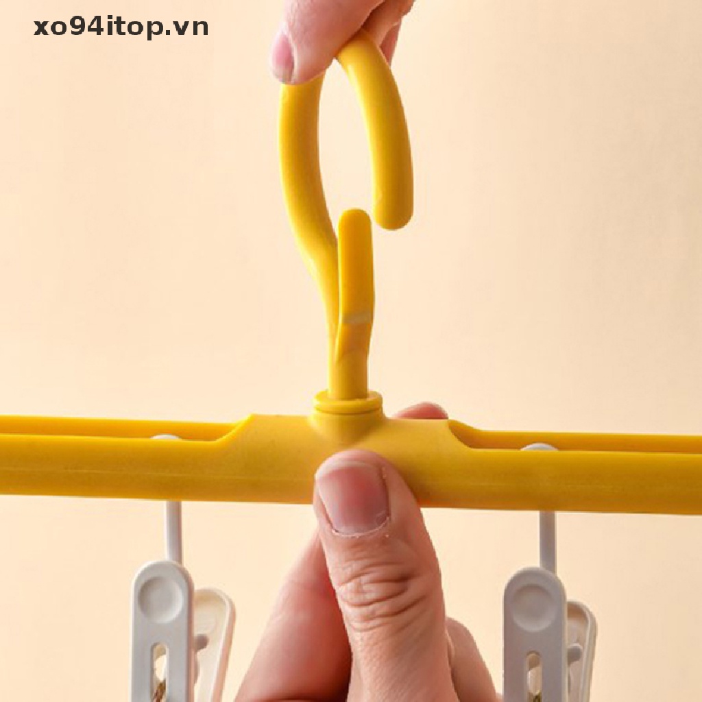 Móc Nhựa Phơi Quần Áo 8 Kẹp Tiện Lợi