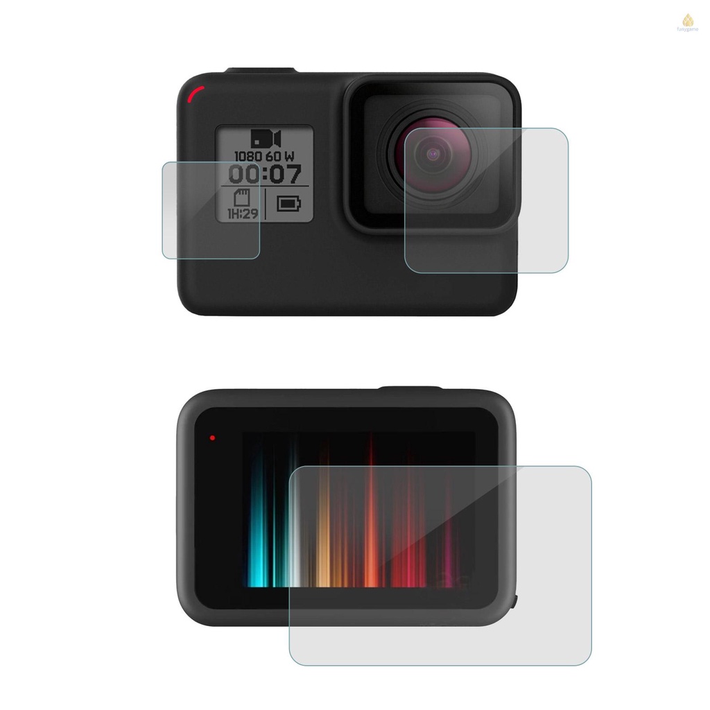 Set 3 Miếng Dán Bảo Vệ Màn Hình Camera Hành Động 1 Kính Cường Lực + 1 Kính Cường Lực Bảo Vệ Màn Hình Trước + 1 Kính Chiếu Hậu Kèm Hộp Đựng Dụng Cụ Vệ Sinh