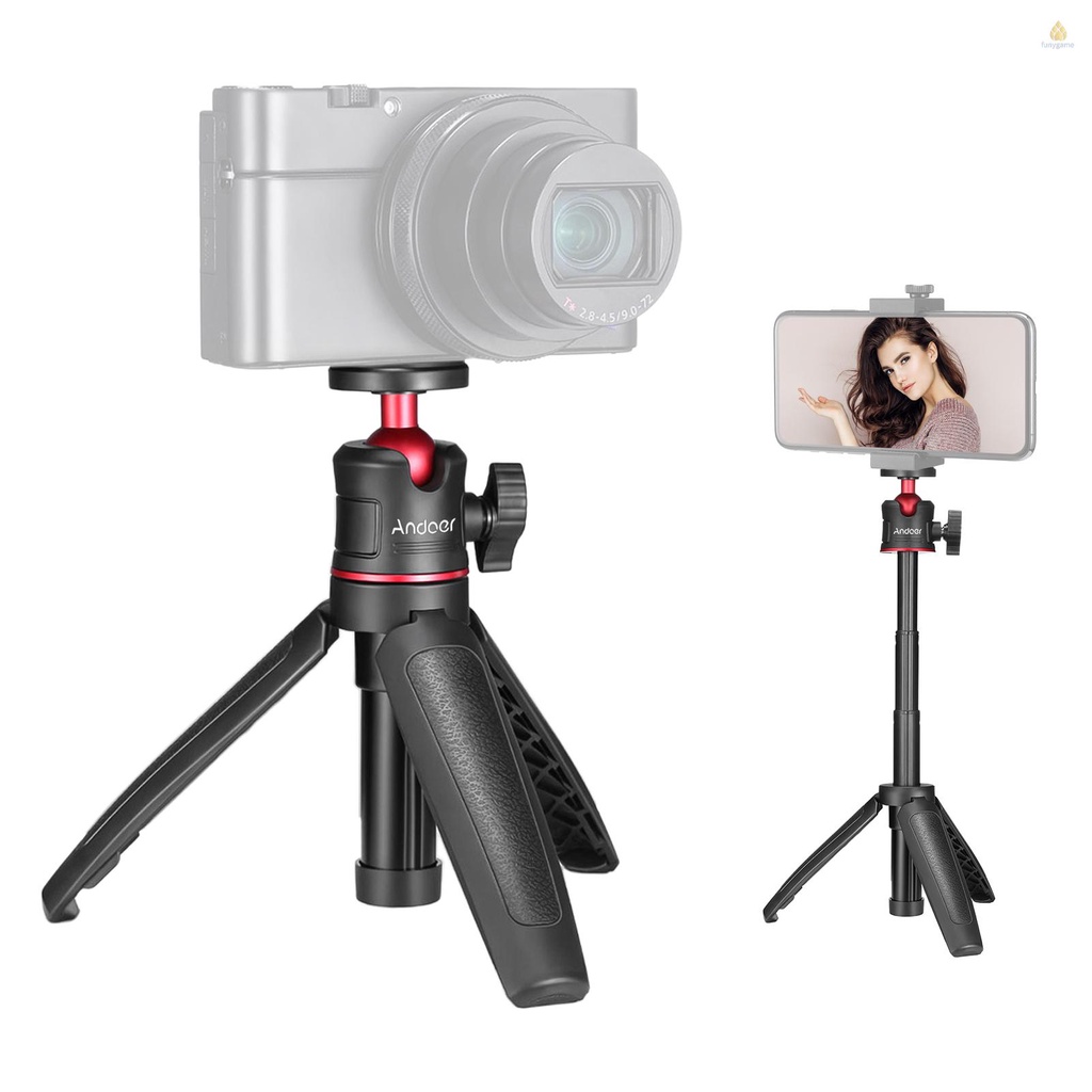 Giá Đỡ Ba Chân Andoer MT-08 Mini Có Thể Mở Rộng Kèm Ốc Vít Đầu Bi 1 / 4 Inch Dùng Chụp Ảnh Selfie