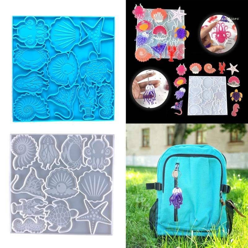 Khuôn Silicon Làm Móc Khóa Hình Động Vật Biển Hoạt Hình