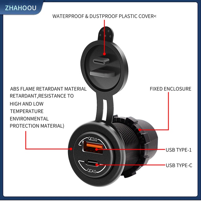 ☃Phụ Kiện Trang Trí Nhà Cửa Kiểu Dáng Dễ Thương Xinh Xắn☃ Tẩu Sạc Điện Thoại / Máy Tính Bảng 5v 3a 60w Qc3.0 Hai Cổng Usb Cho Xe Hơi / Tàu Thuyền