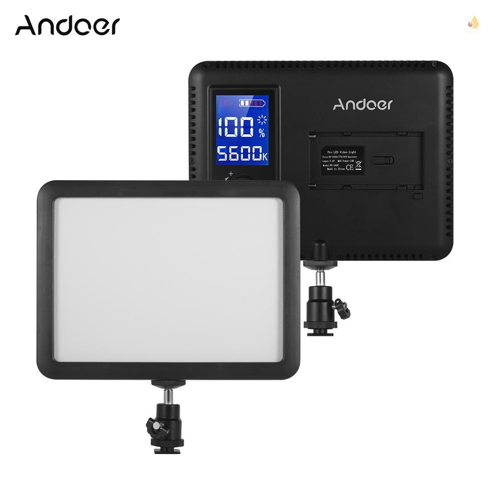 Bảng Đèn LED Andoer WY-160C 3300K-5600K Có Thể Điều Chỉnh Nhiệt Độ Kèm Màn Hình LCD Cho Máy Quay DSLR
