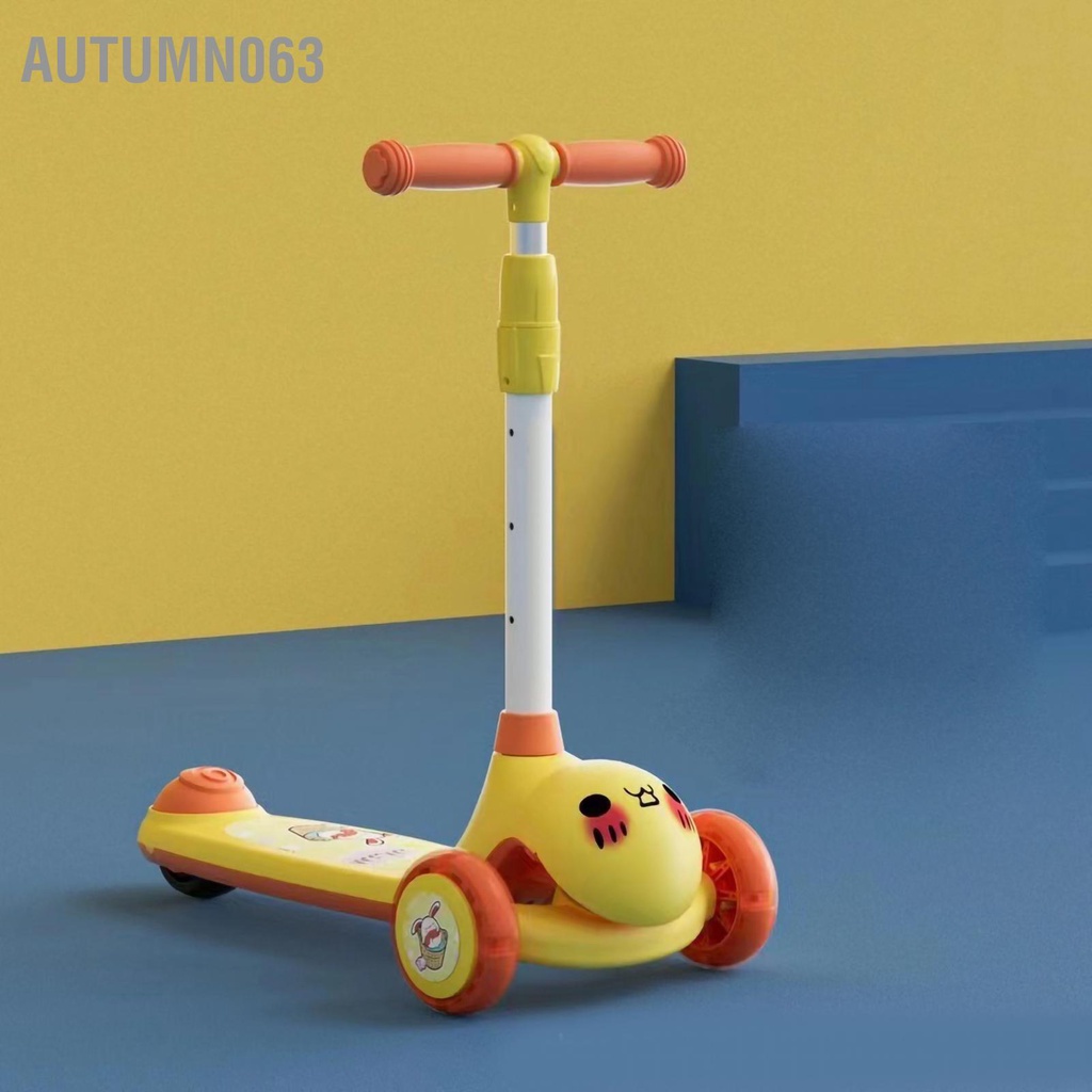 Autumn063 Kick Scooter Light Up Deck Wheel Hình hoạt hình ổn định cho các động ngoài trời dành trẻ em