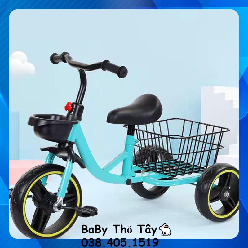 Xe đạp 3 bánh, xe đạp trẻ em có giỏ đồ lớn đằng sau đủ màu cho bé