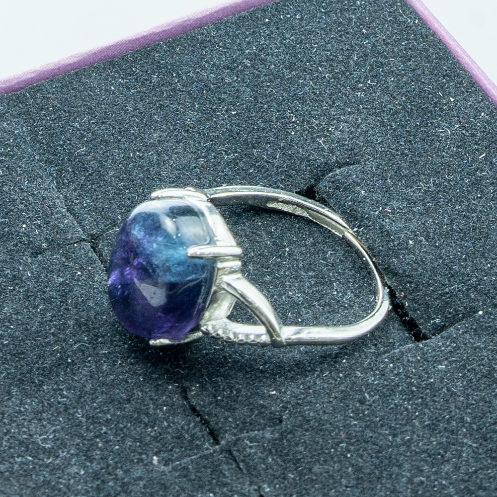 Nhẫn Đá Fluorite Tự Nhiên Nhiều Màu Thời Trang Cho Nữ