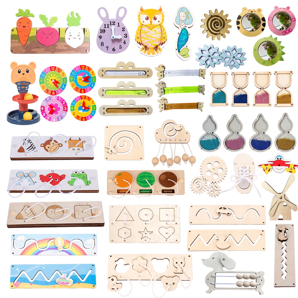 Bộ Đồ Chơi Bảng Xếp Hình Montessori DIY Giáo Dục Sớm Cho Bé