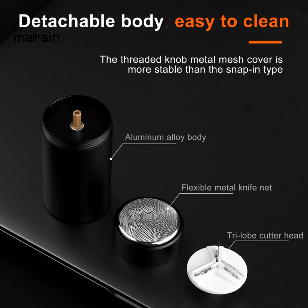 Máy Cạo Râu Điện Màu Đen Sạc USB Có Thể Tháo Rời Cho Xe Hơi