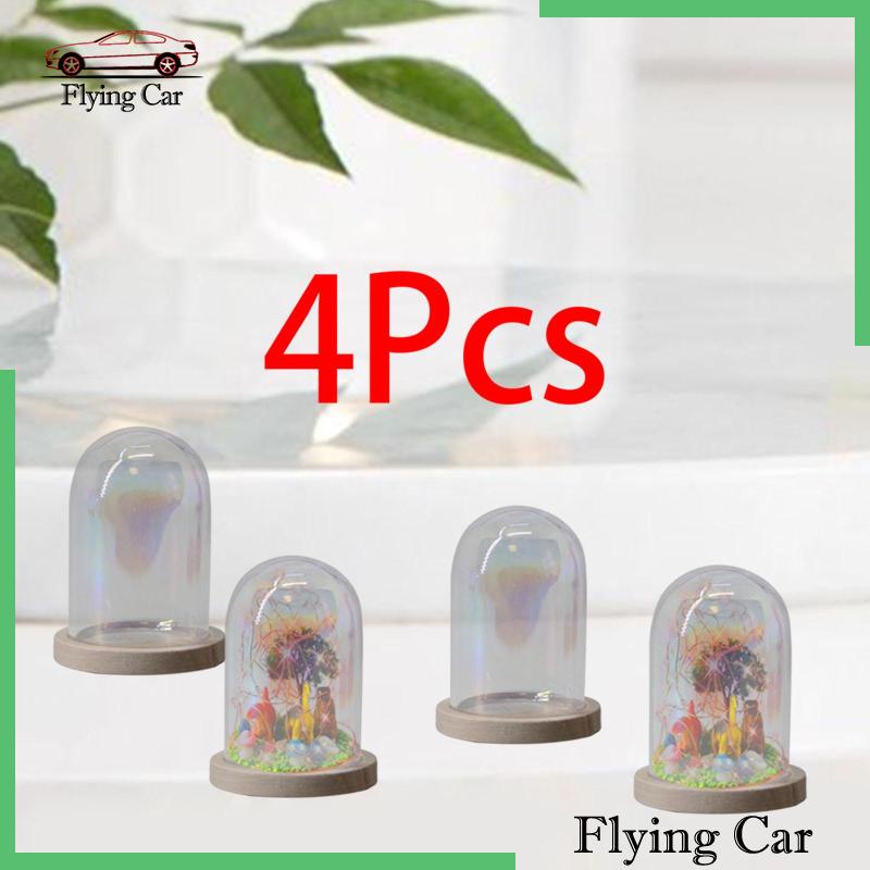 [Lzdjfmy2] Set 4 Giá Đỡ Kính Mái Vòm Mini Bằng Thủy Tinh Trong Suốt Trang Trí Bàn