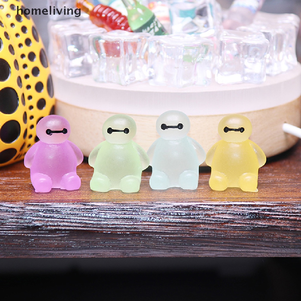 Bộ 2 Mô Hình Baymax Mini Bằng Nhựa Phát Quang Trang Trí Bảng Điều Khiển Xe Hơi