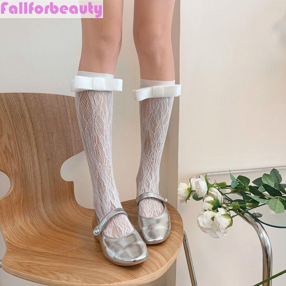 Fallforbeauty Vớ Mỏng Thoáng Khí Phối Nơ Phong Cách Lolita Ngọt Ngào Cho Nữ