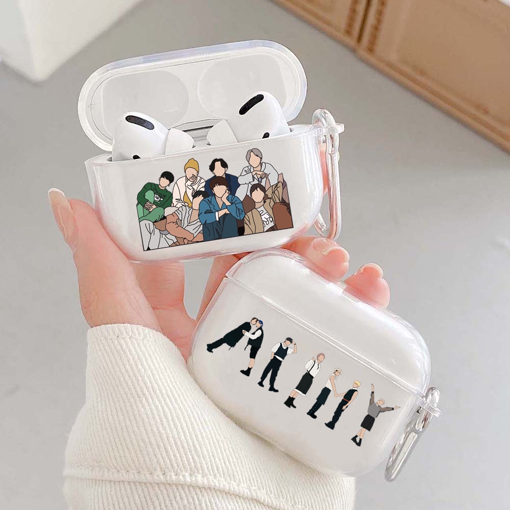 Vỏ Bảo Vệ Hộp Sạc Tai nghe không dây apple airpods pro 2 1 3 Bằng tpu Mềm Trong Suốt In Hình Nhóm Nhạc kpop Trừu Tượng
