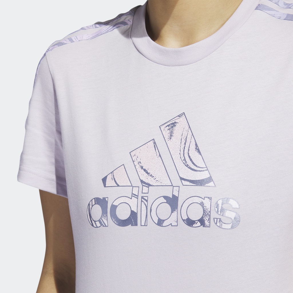 Adidas Phong cách sống Áo Thun 3 Sọc Soft Luxe Nữ Màu tím HT3148