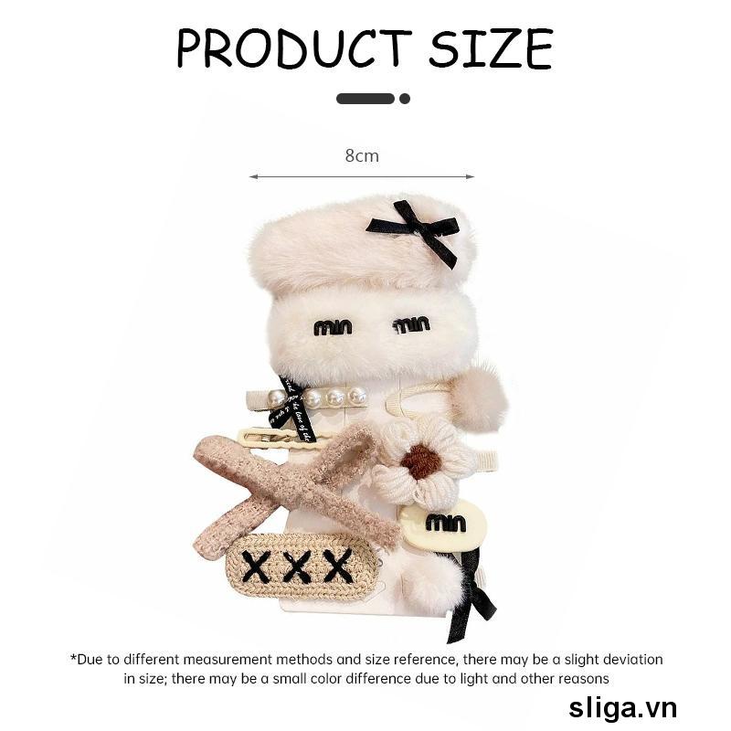 💌Bộ Kẹp Tóc Lông Nhung Đính Nơ Thời Trang Cao Cấp Cho Nữ