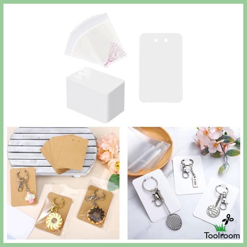 Bộ 100 Thẻ Trưng Bày Kèm Móc Khóa Tự Niêm Phong Túi Đựng 3 '' X4.7 ''