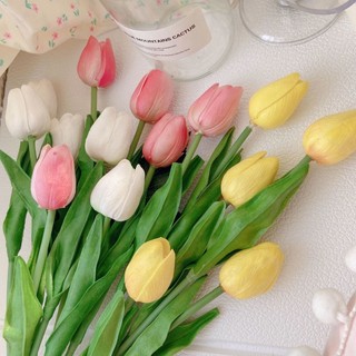 Hoa tulip giả mini trang trí tiệc cưới / nhà cửa