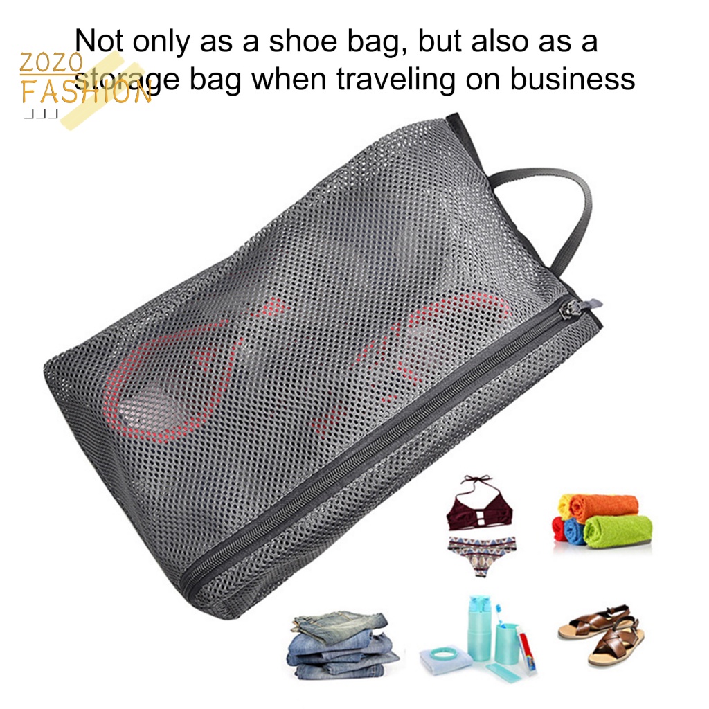 Túi Lưới Thoáng Khí Chống Trầy Xước Có Khóa Kéo Tiện Dụng Mang Theo Du Lịch Cho Người Lớn